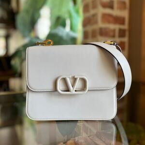 VALENTINO GARAVANI VSling Small White Smooth Calfskin Shoulder Bag
